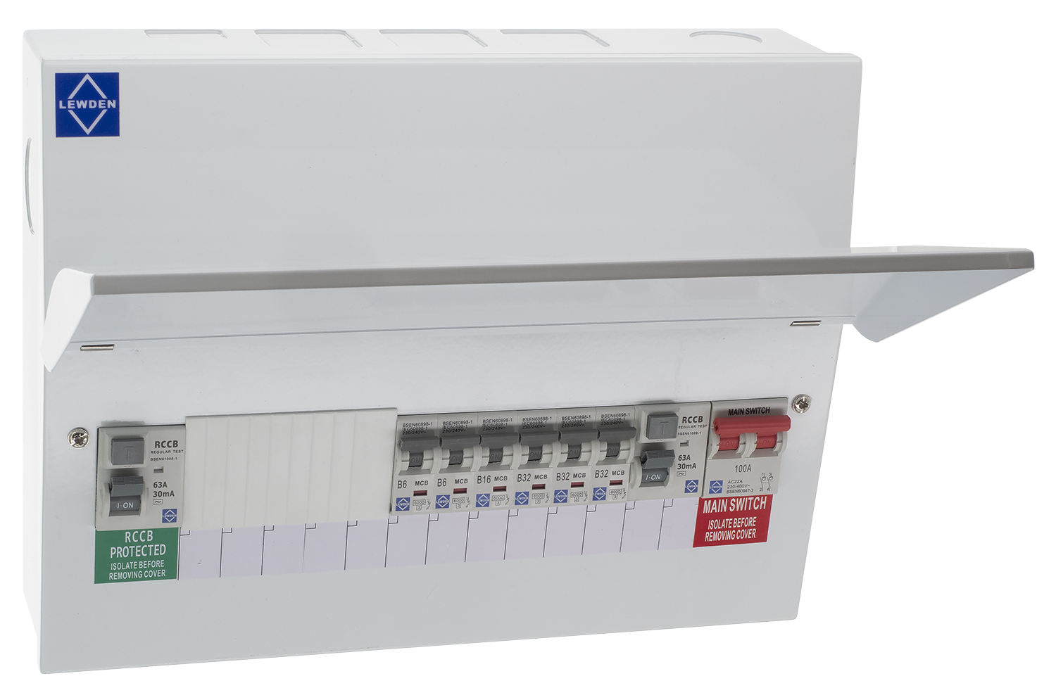 PRO Populated Dual RCCB Consumer Units Lewden