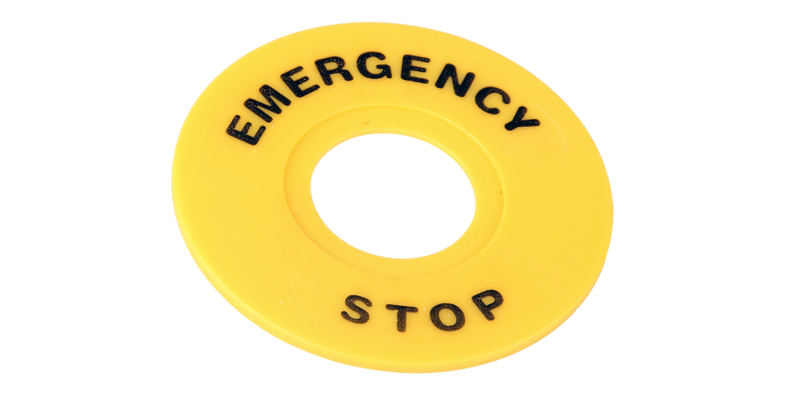 Emergency Stop Legend Plate 60mm